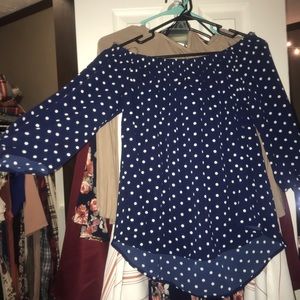 Off-Shoulder Polka Dot Top
